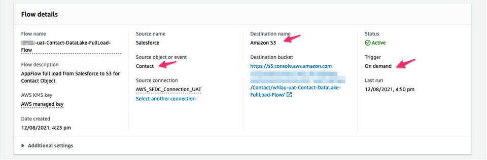 figure-5: on-demand AppFlow settings