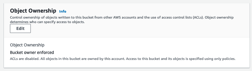 Bucket Object ACLs disabled